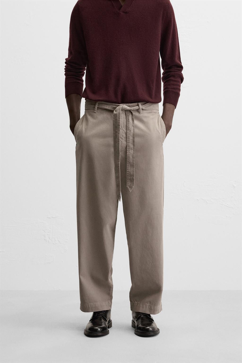 TEXTURED TROUSERS WITH BELT - Zara фото 20