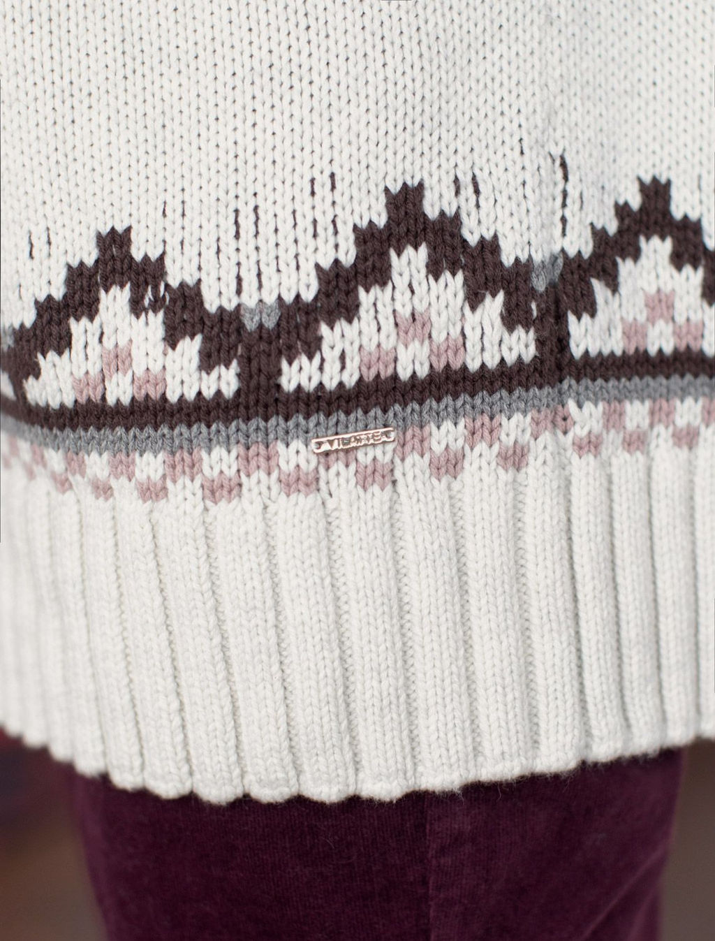 Свитер фактурной вязки из хлопка с акрилом