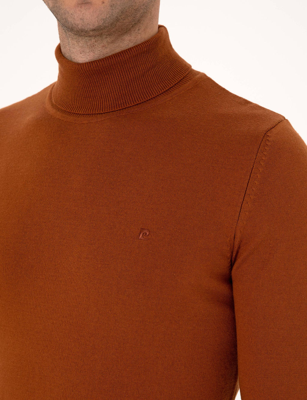 Kahverengi Slim Fit Bal_k__ Yaka Basic Triko Kazak - Pierre cardin фото 7
