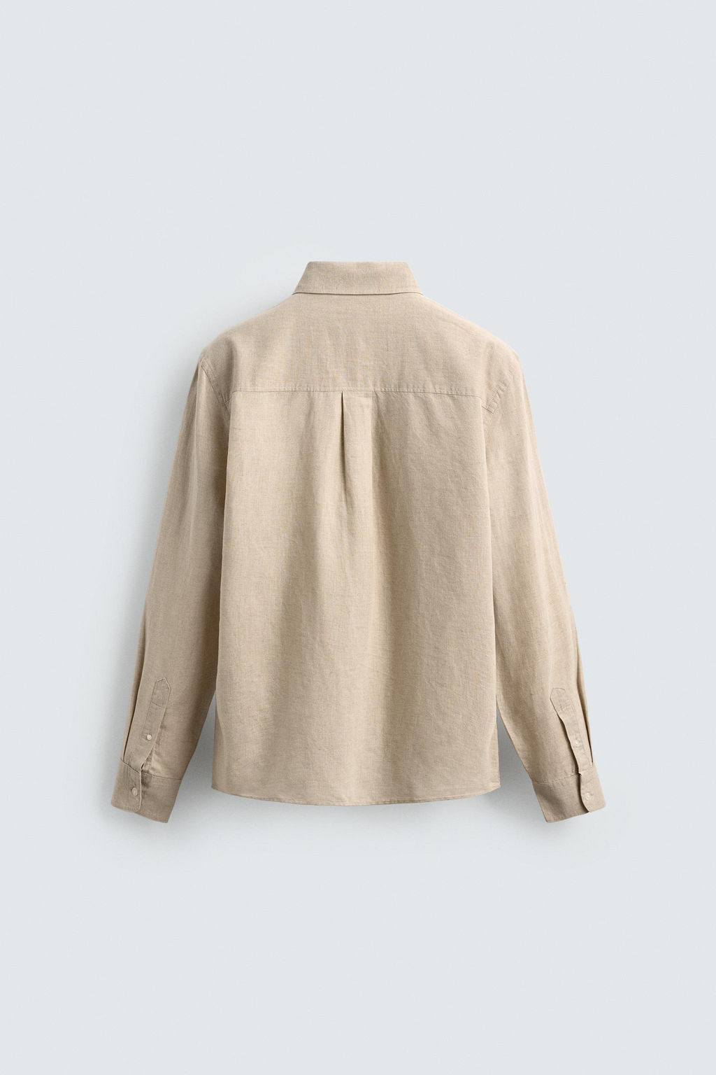 CAMISA REGULAR FIT LINO - ALGOD?N / Beige claro - Zara фото 8