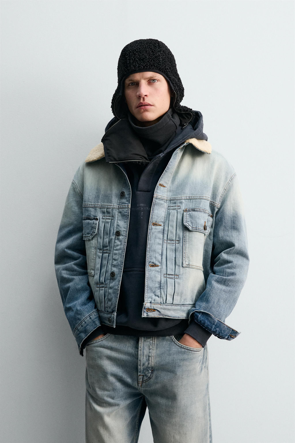 DENIM JACKET WITH PLEATS X SR_A - Zara фото 2