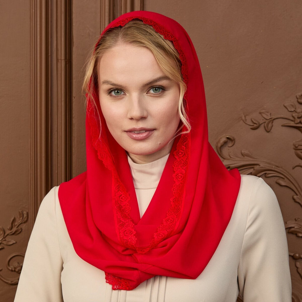 Снуд Красная роза, цвет красный