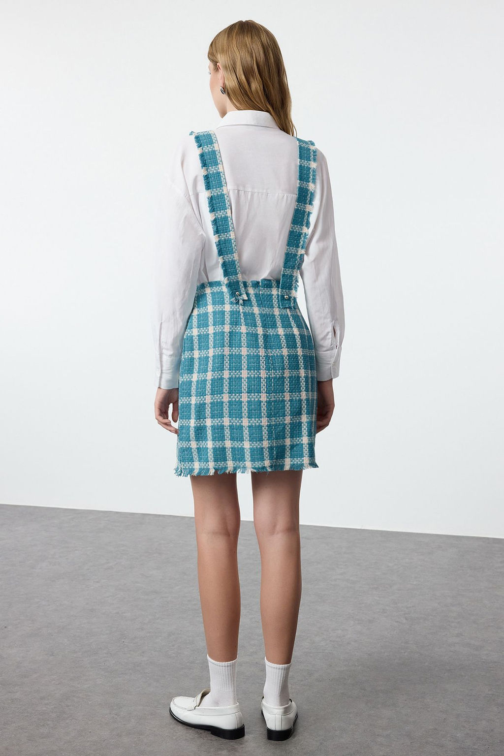 Mavi Ekose / Kareli Dokuma Elbise TWOAW22EL0460