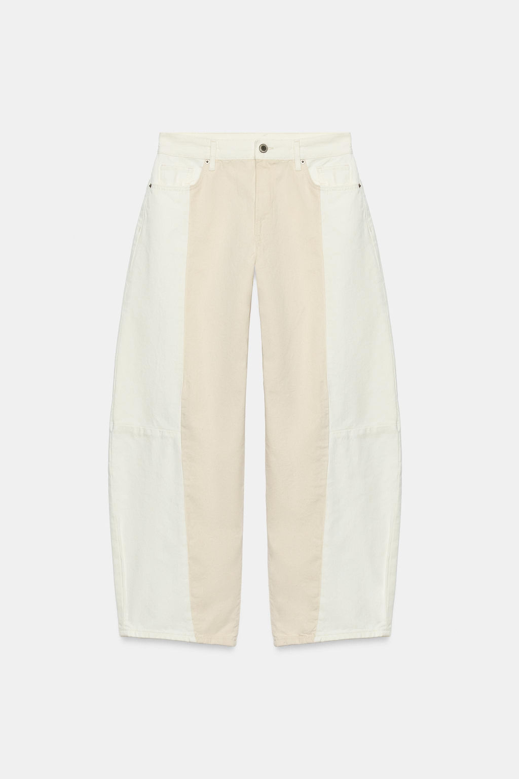 JEANS ZW COLLECTION BARREL PATCHWORK TIRO MEDIO / Crudo - Zara фото 3