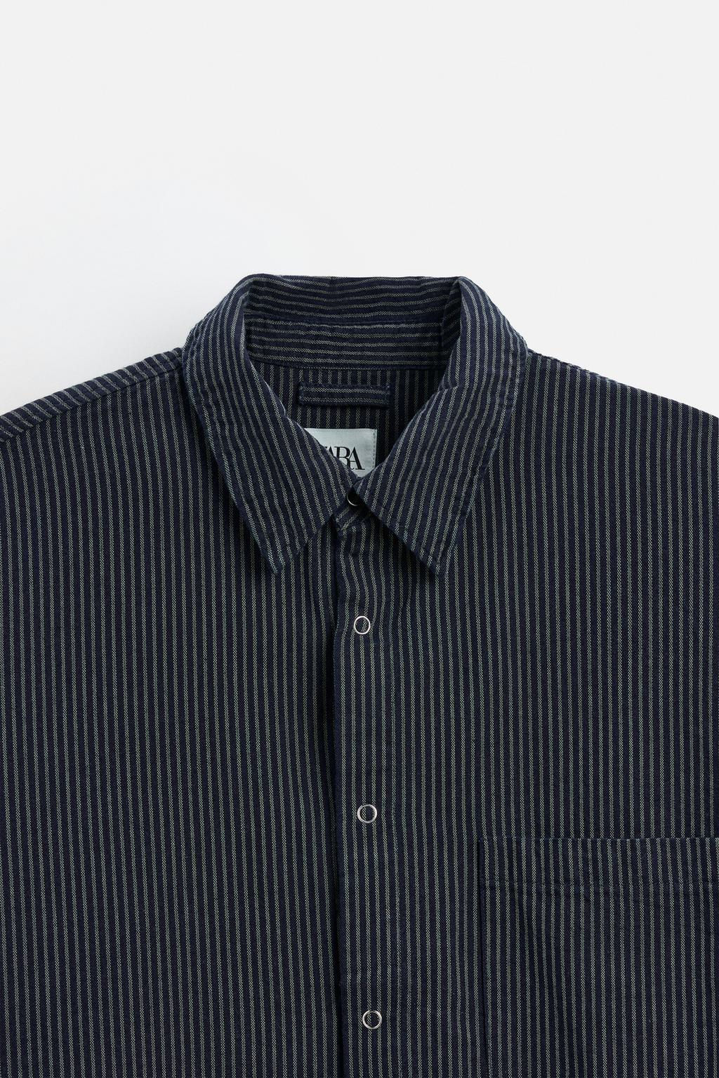 STRIPED DENIM SHIRT - Zara фото 8