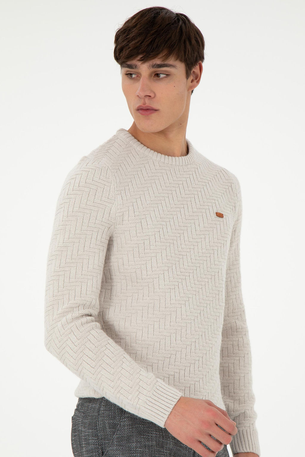 Erkek Slim Fit Bisiklet Yaka Ta_ Kazak - U.s. polo assn фото 3