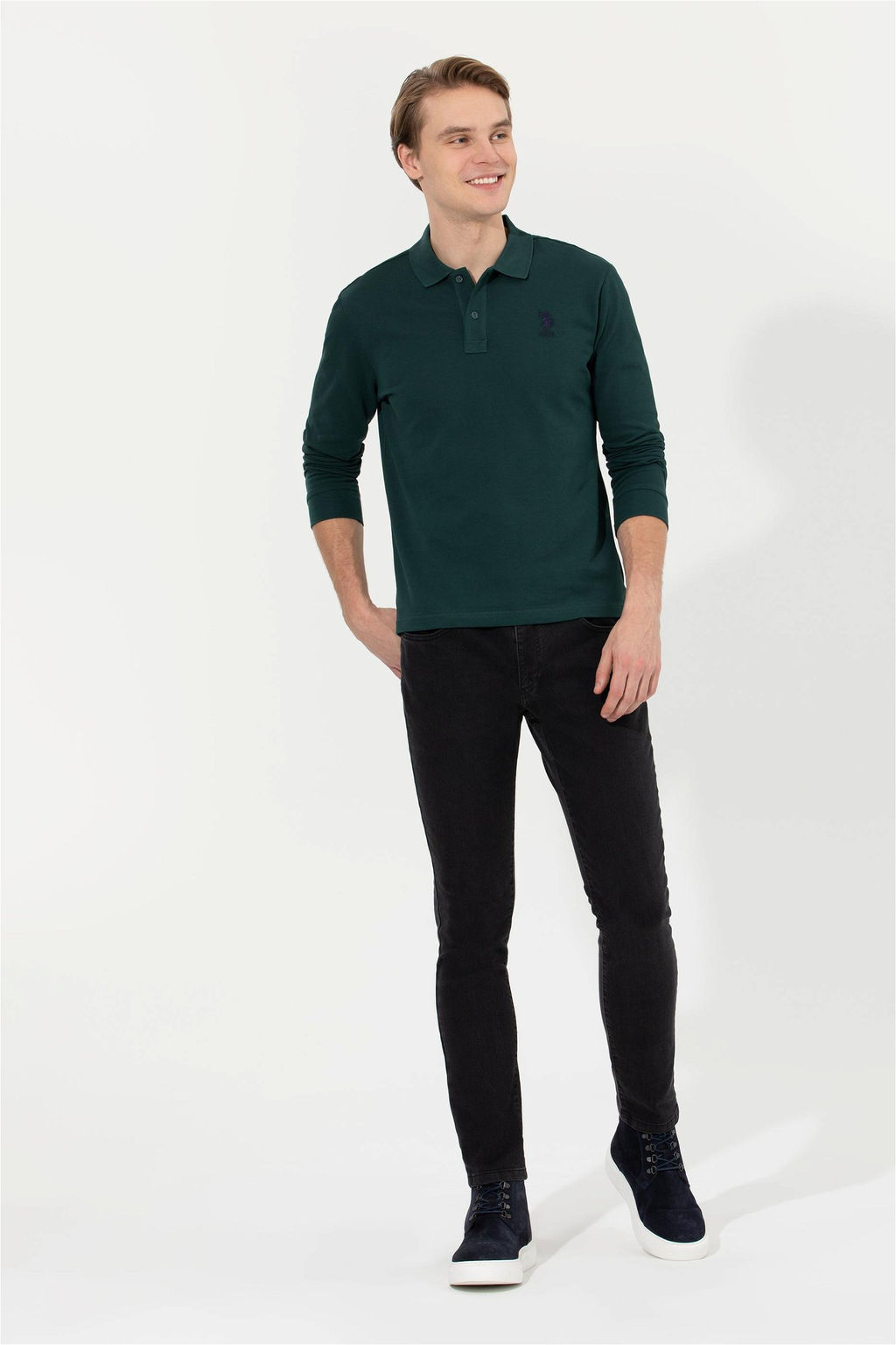 Мужской темно-зеленый базовый свитшот Неожиданная скидка в корзине - U.s. polo assn фото 3