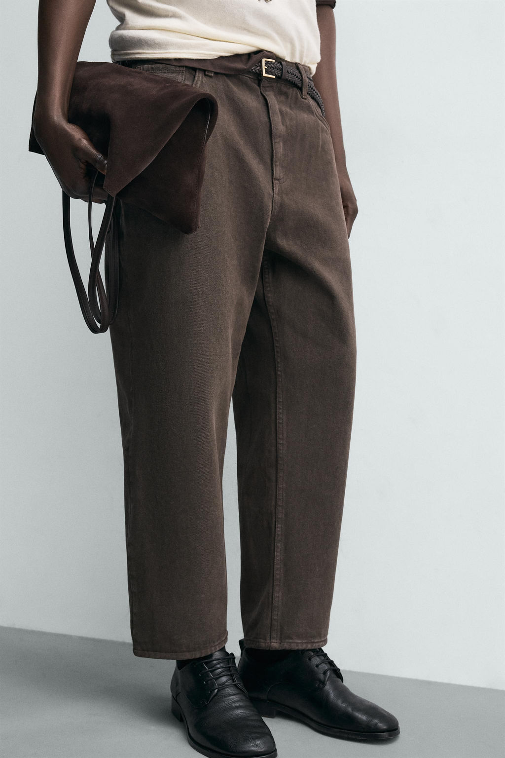 TAPERED WIDE-LEG JEANS - Zara фото 5