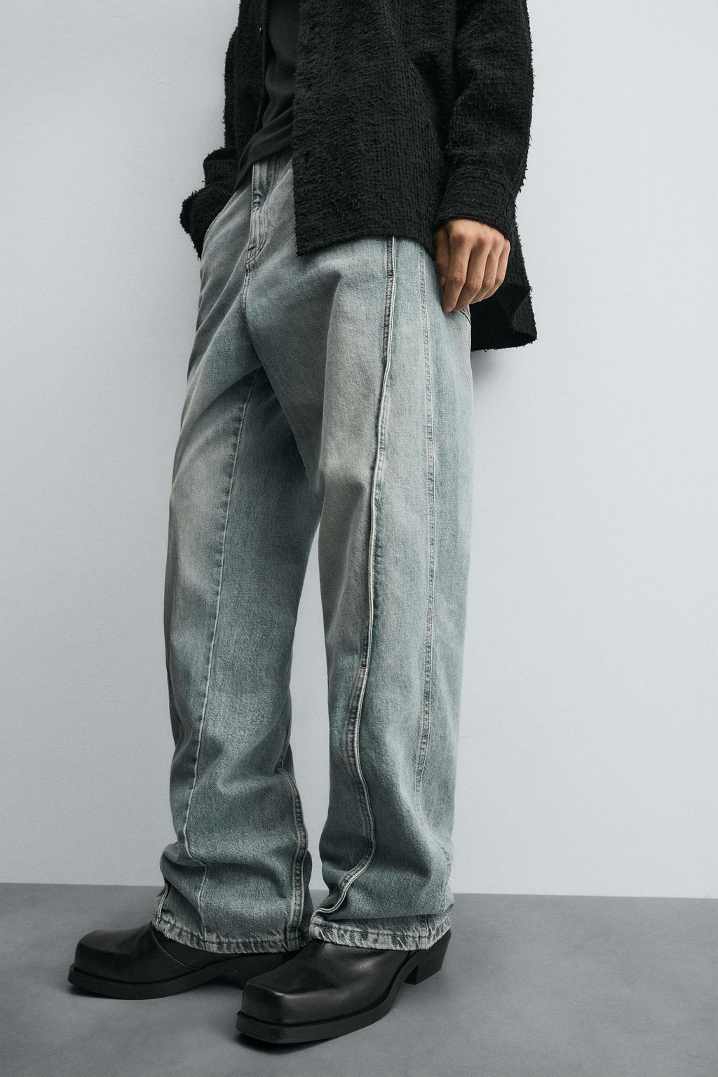 BAGGY JEANS WITH SEAMS - Zara фото 5