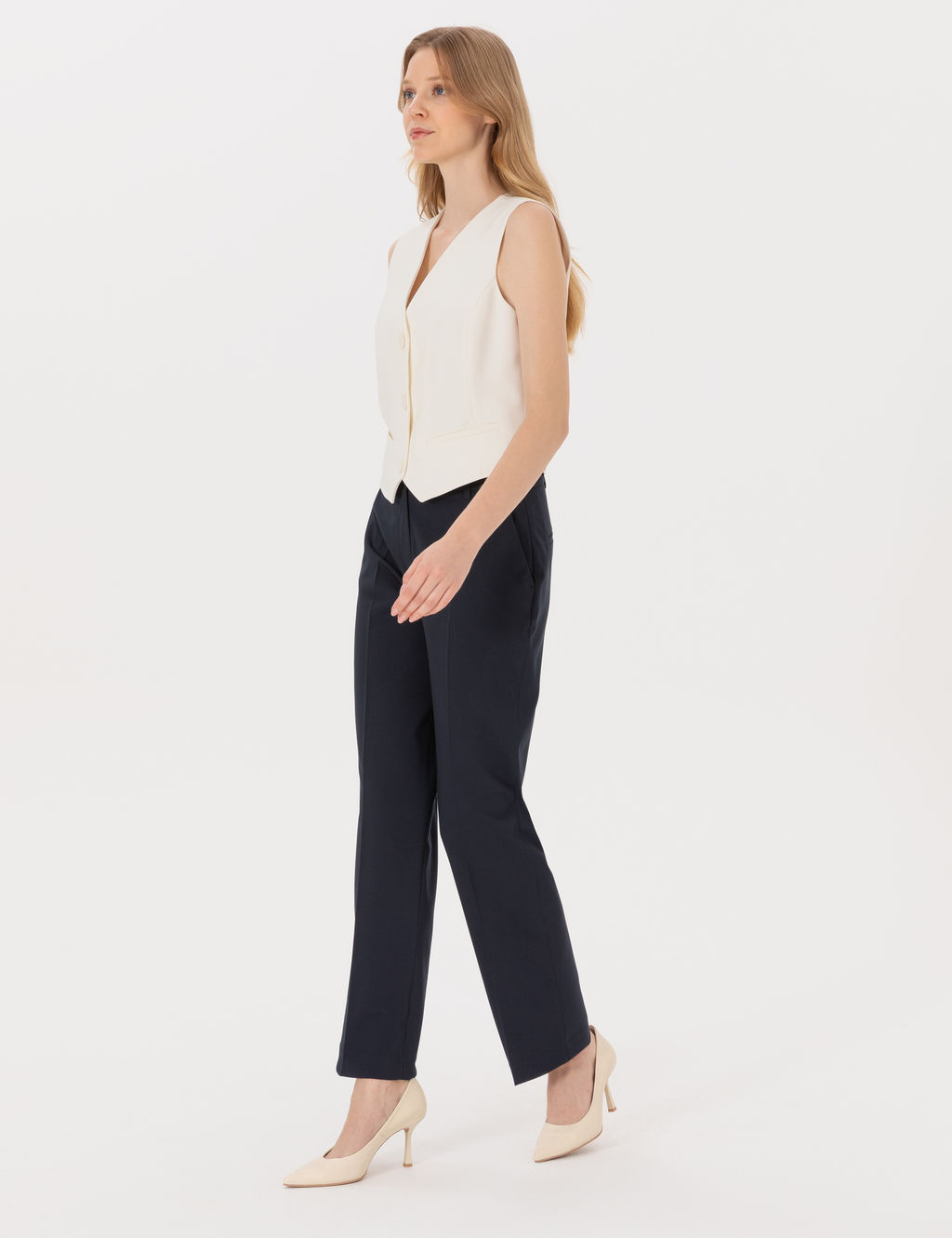 Lacivert Straight Fit Kuma_ Pantolon