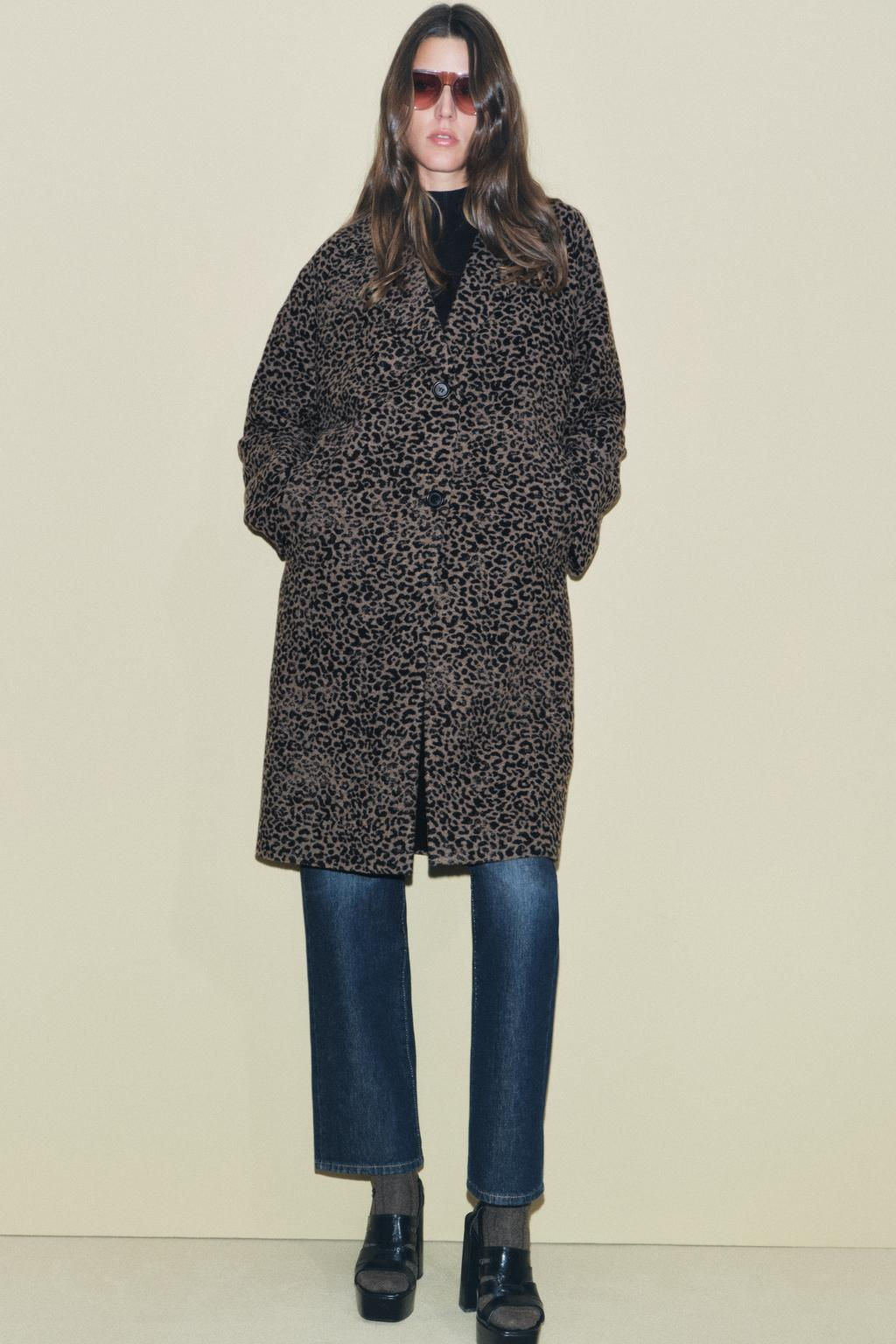 ANIMAL PRINT WOOL BLEND COAT ZW COLLECTION - Zara фото 8