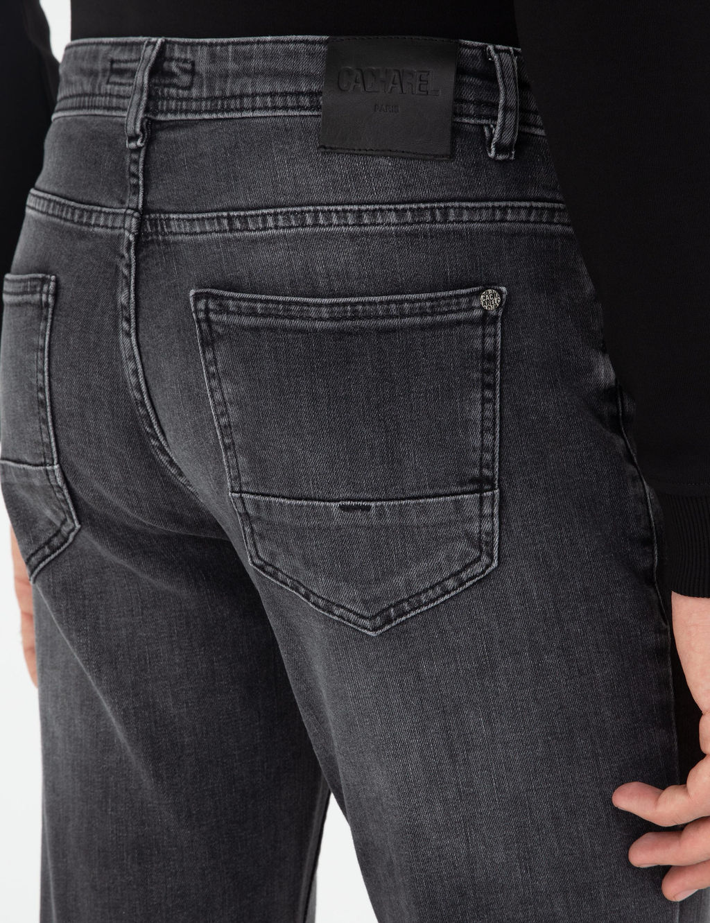 Темно-антрацитовые джинсовые брюки узкого кроя - Cacharel фото 6