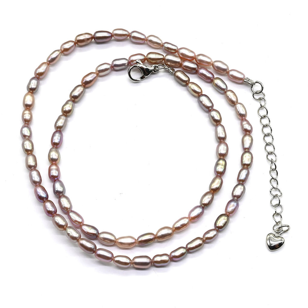 Жемчужные бусы овал 6*8мм цвет розовый, 41см Радуга камня  фото 2