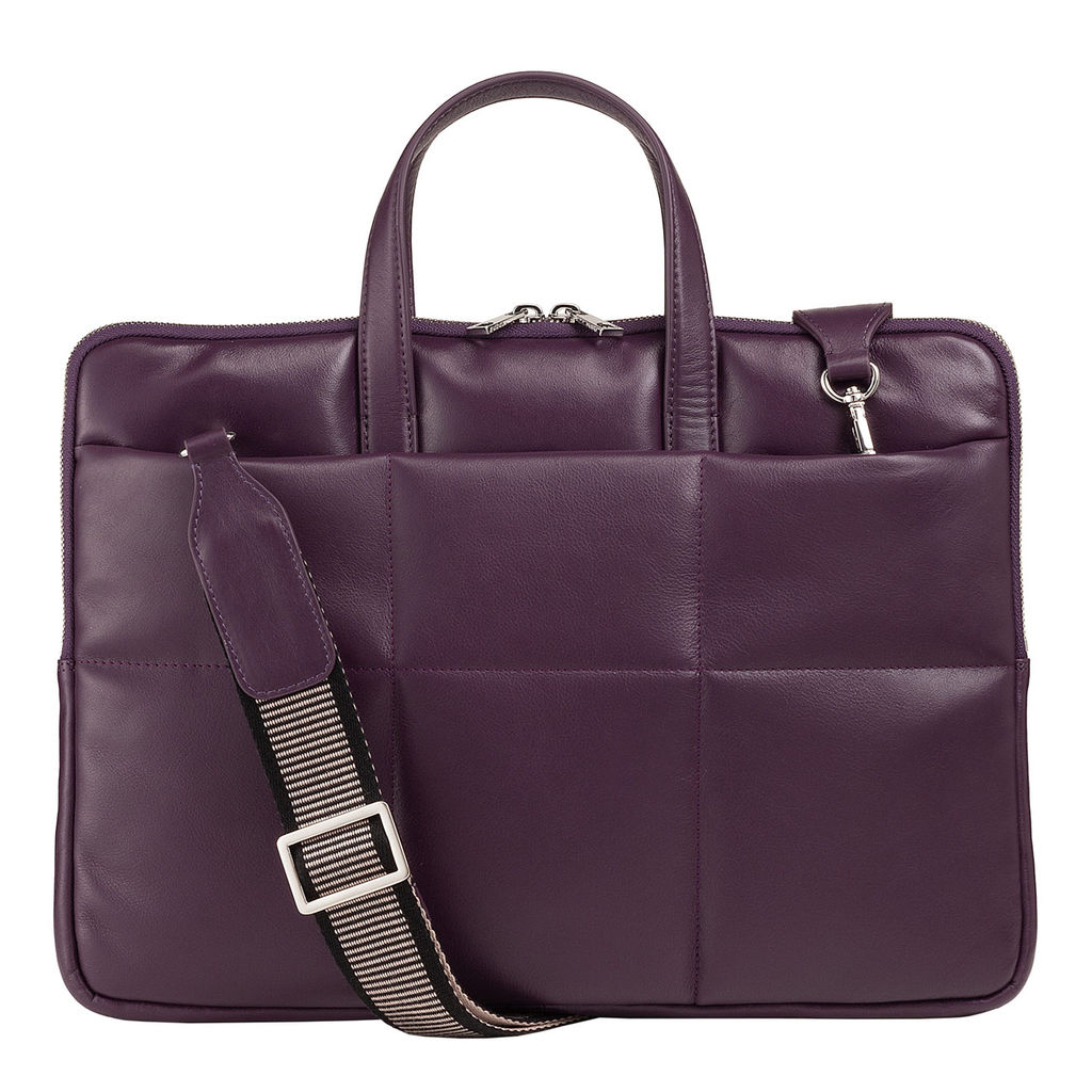 Итальянская кожаная сумка-портфель для ноутбука DuDu серии Togean | темно-фиолетовый
