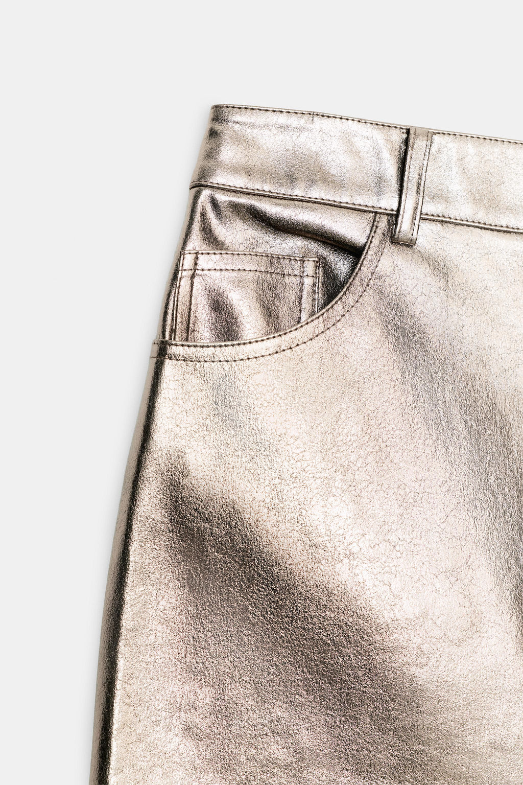 FALDA MINI EFECTO PIEL / Plata - Zara фото 8
