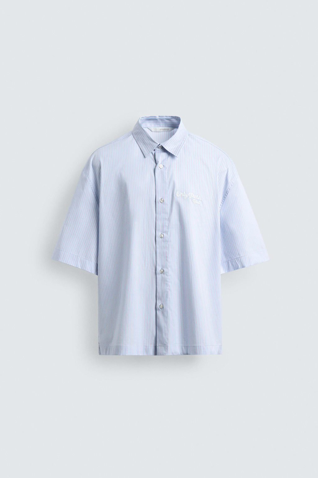 CAMISA RAYAS ESTAMPADO COMBINADO / Celeste - Zara фото 7