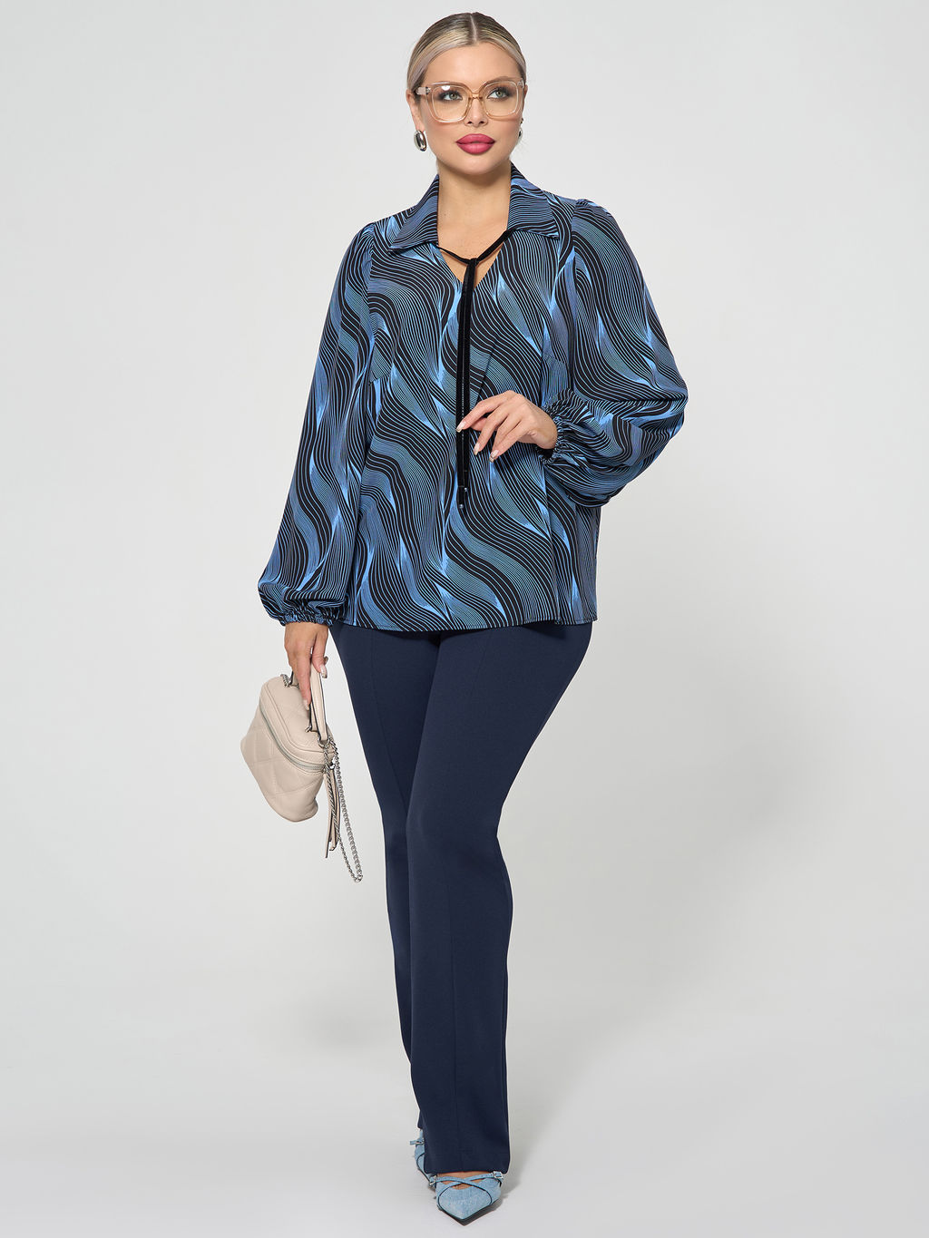 Блузка 0059-27п кремово-белый - Dora фото 12