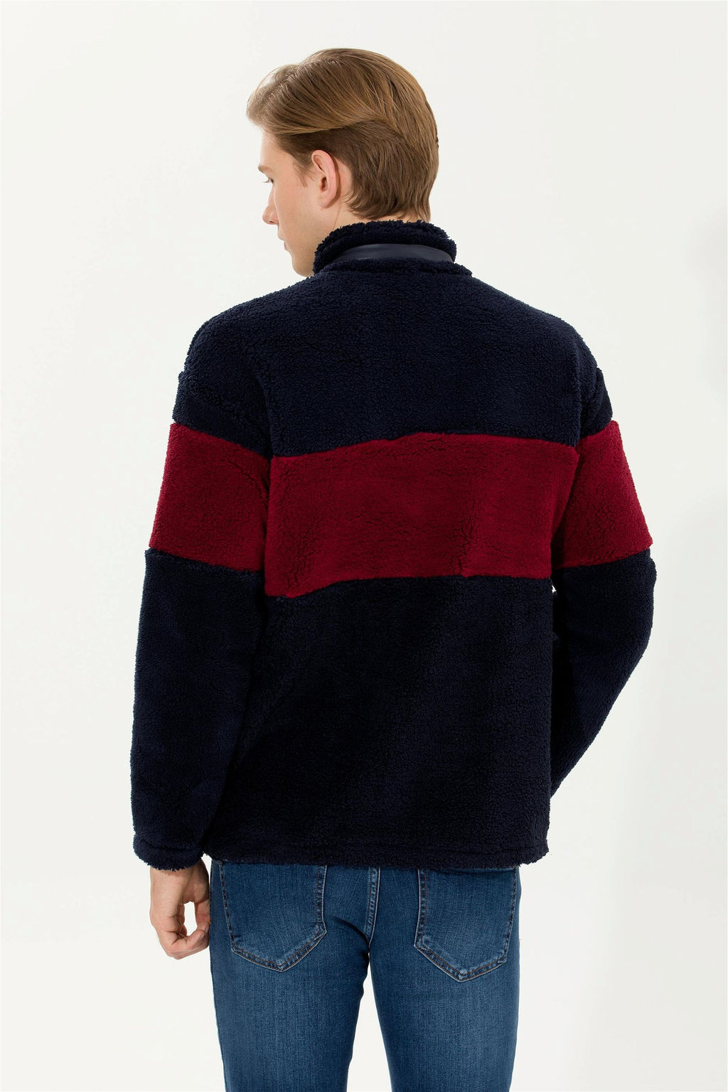 U. S. Polo Assn Мужской темно-синий комфортный свитшот с воротником стойкой - U.s. polo assn фото 12