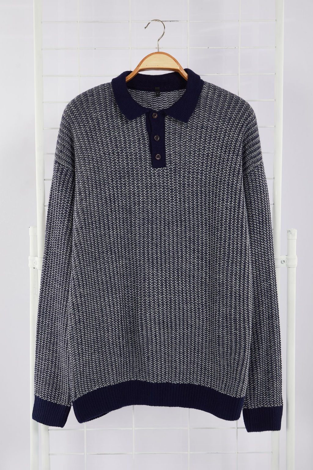 TRENDYOL MAN Lacivert Casual Regular Polo Yaka Dokulu Triko Kazak TMNAW25KZ00007 - Trendyolmilla фото 8