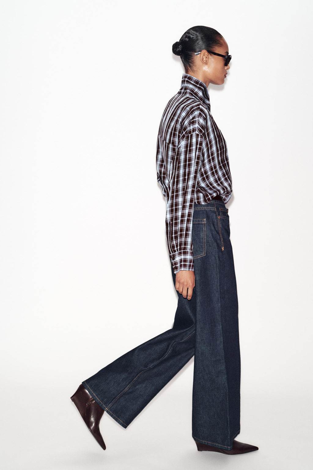 Z1975 WIDE-LEG BELTED JEANS - Zara фото 13