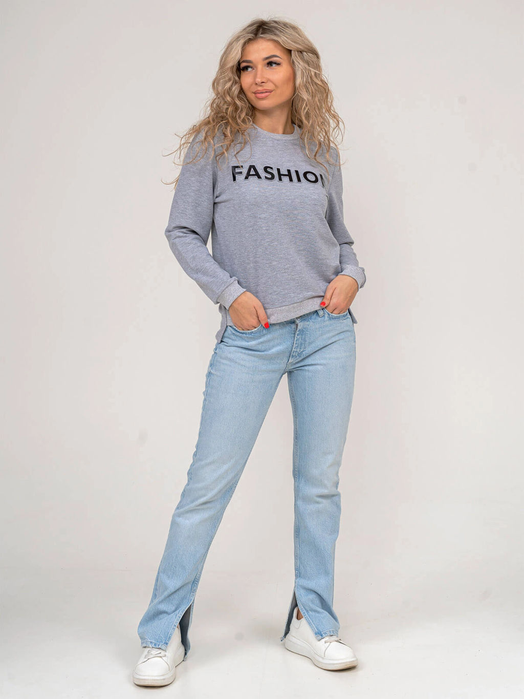 Толстовка женская, цвет серый