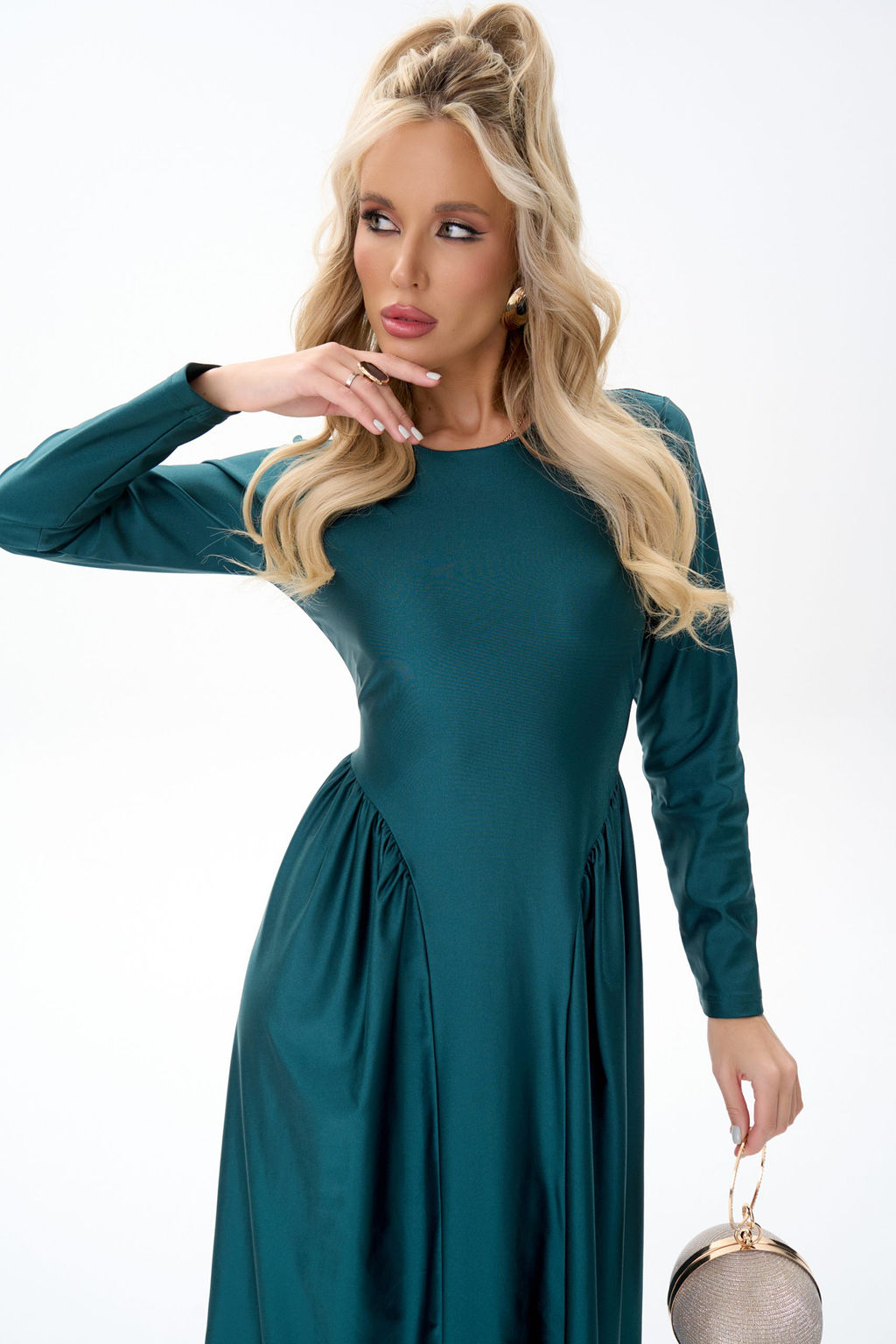 Платье Донна (изумрдный) - Эльза фото 12