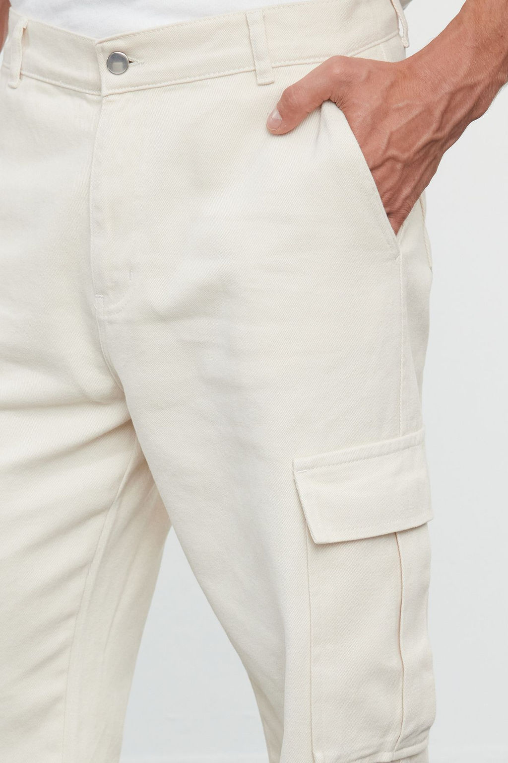 TRENDYOL MAN Siyah Kargo Cepli Gabardin Baggy/Bol Kesim %100 Pamuklu Rahat Pantolon TMNSS24PL00021 - Trendyolmilla фото 13