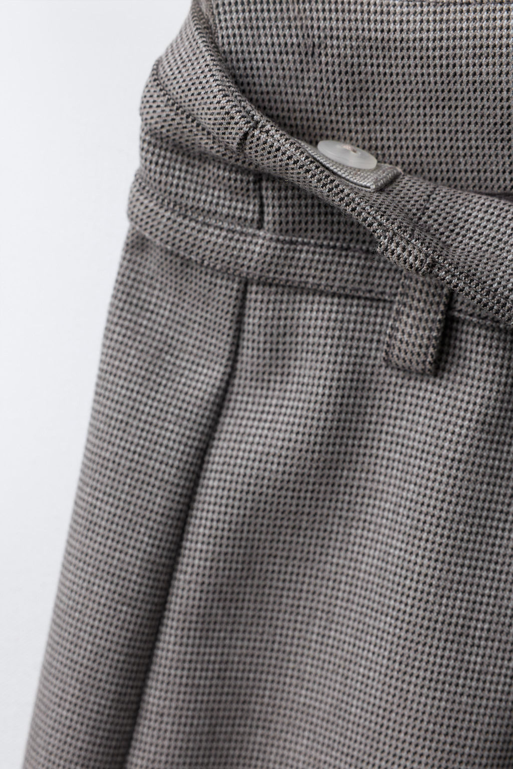 DOUBLE BELT HOUNDSTOOTH WIDE-LEG TROUSERS - Zara фото 4