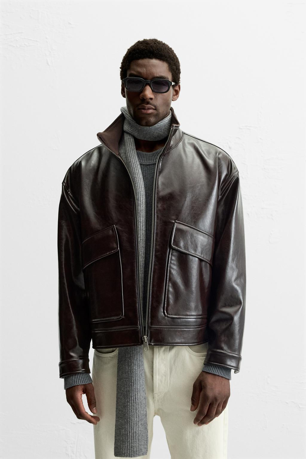 LEATHER EFFECT JACKET - Zara фото 2