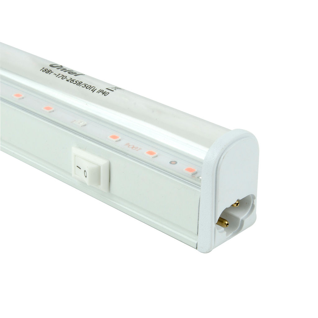 ULI-P42-18W/SPBX IP40 WHITE Светильник для растений светодиодный линейный, 560мм, выкл. на корпусе. Алюминий. Спектр с дальним красным для рассады и досвечивания в период роста. TM Uniel