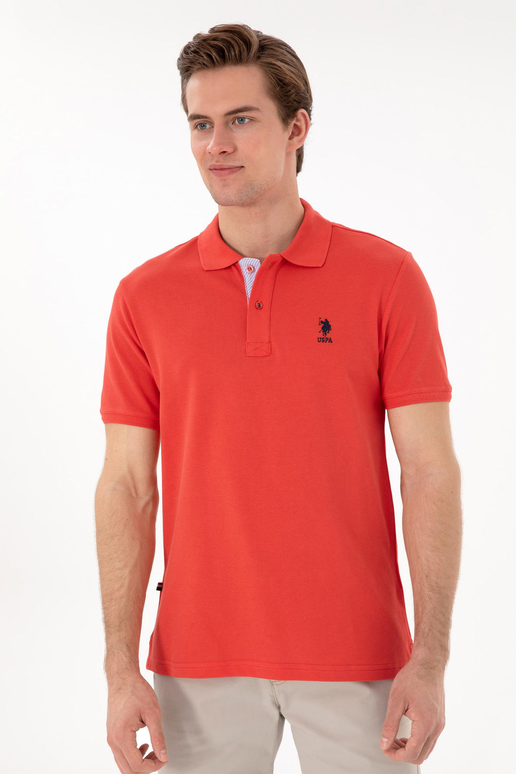 Erkek Regular Fit Polo Yaka K_rm_z_ Basic Ti__rt Sepette S_rpriz _ndirim - U.s. polo assn фото 3