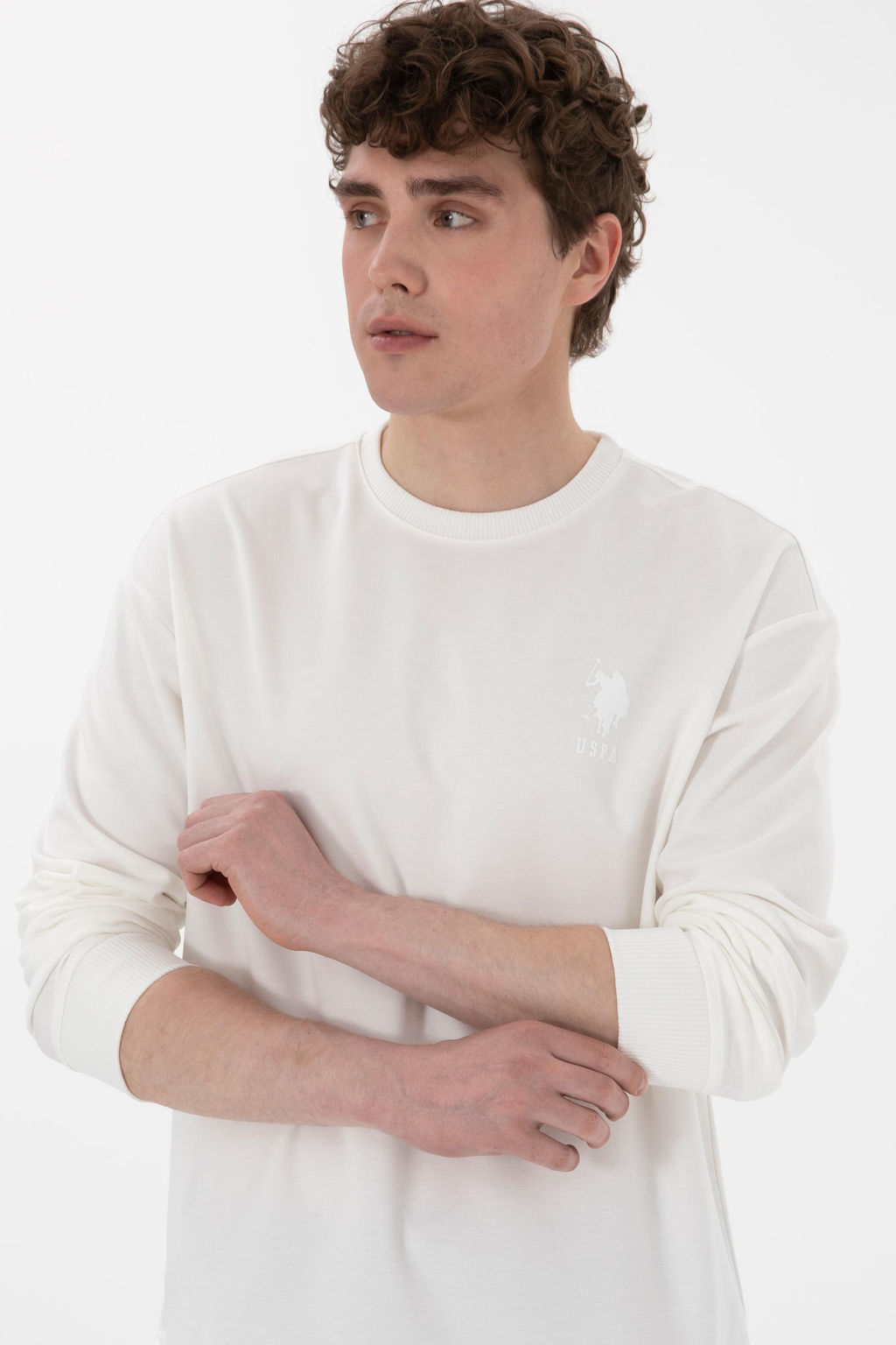 Erkek Beyaz Sweatshirt Sepette S_rpriz _ndirim - U.s. polo assn фото 3