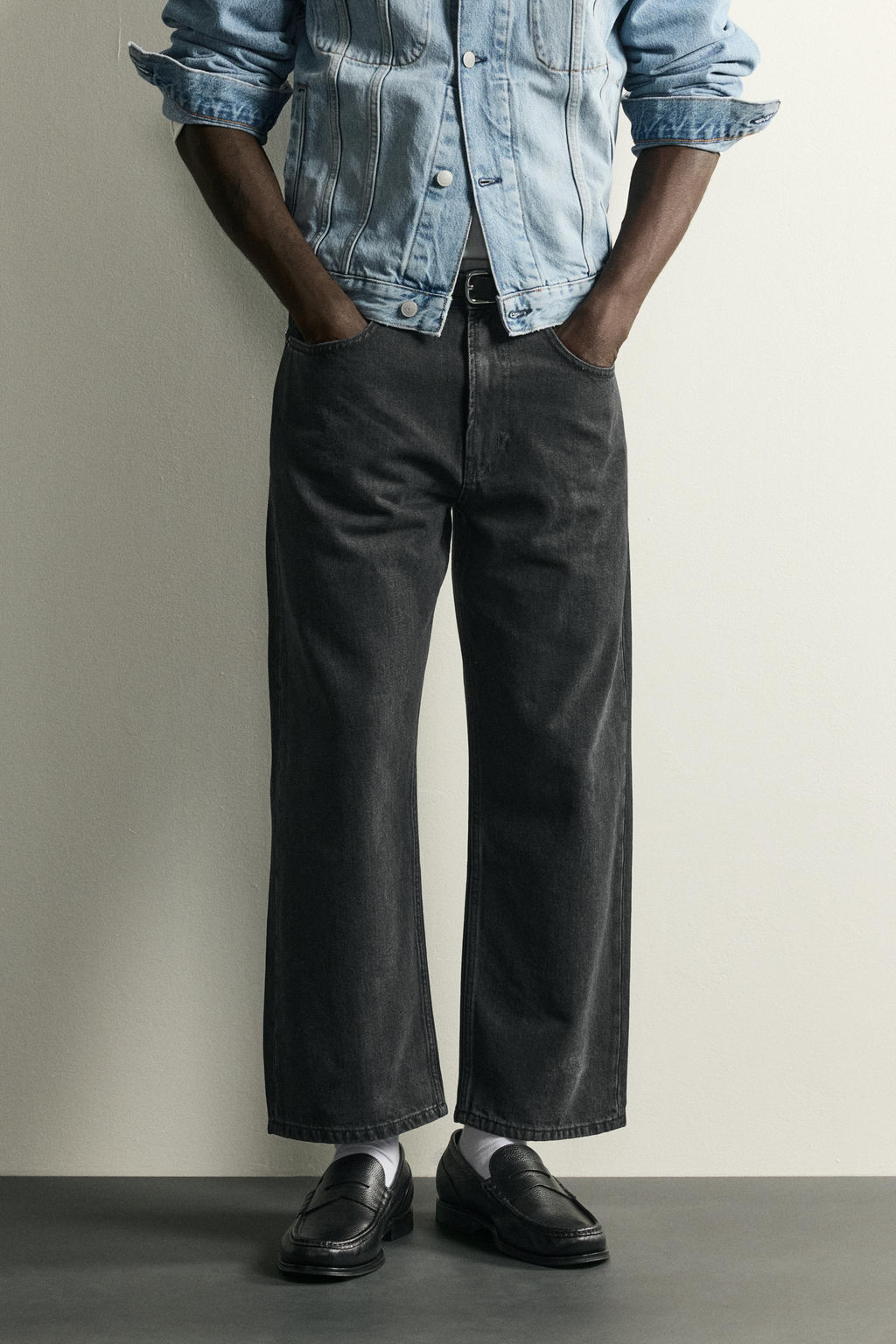 JEANS LOOSE CROPPED FIT / Carb?n - Zara фото 2