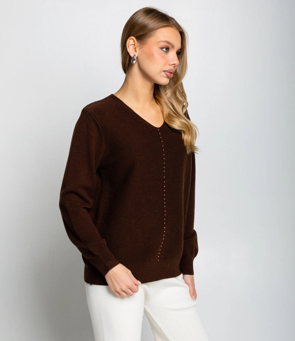 Джемпер #КТ8208, шоколадный - Dommod фото 2