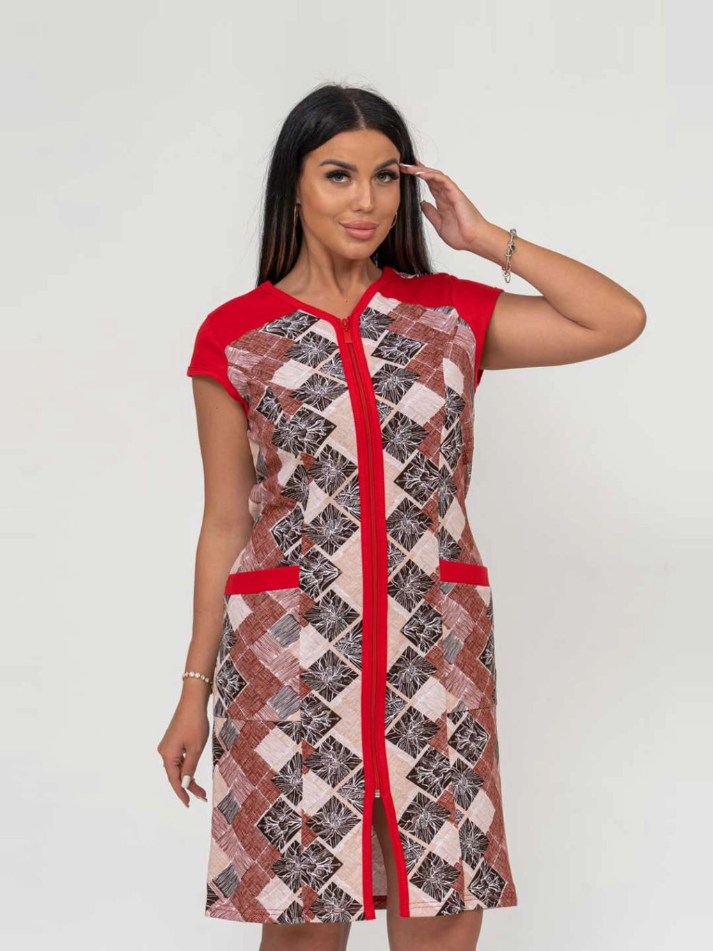 Халат женский, цвет бордовый