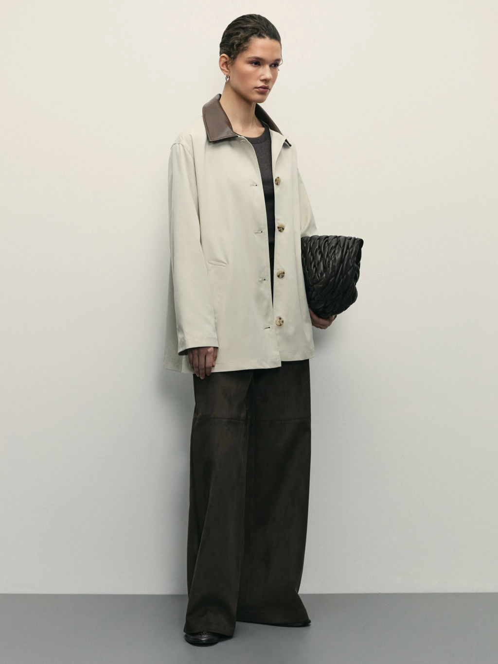 Плащ с акцентным воротником / Zarina  фото 2