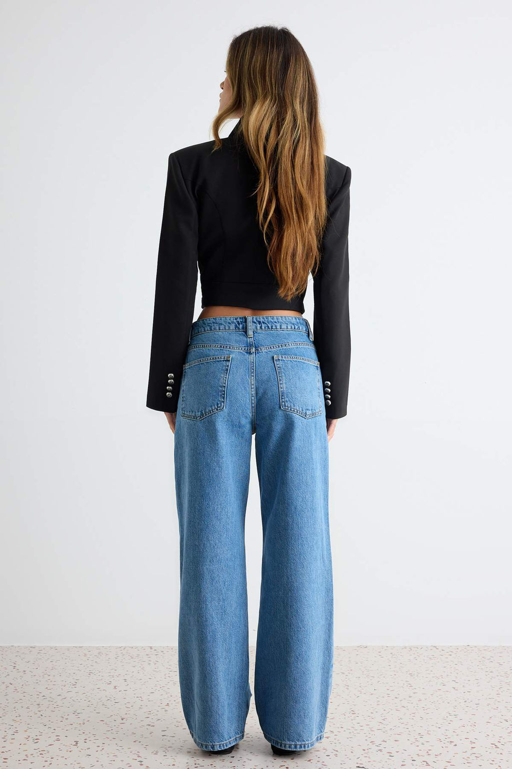 Mavi %100 Pamuk Y_ksek Bel Bilek Boy Wide Leg Jeans TWOAW27JE00094 - Trendyolmilla фото 4