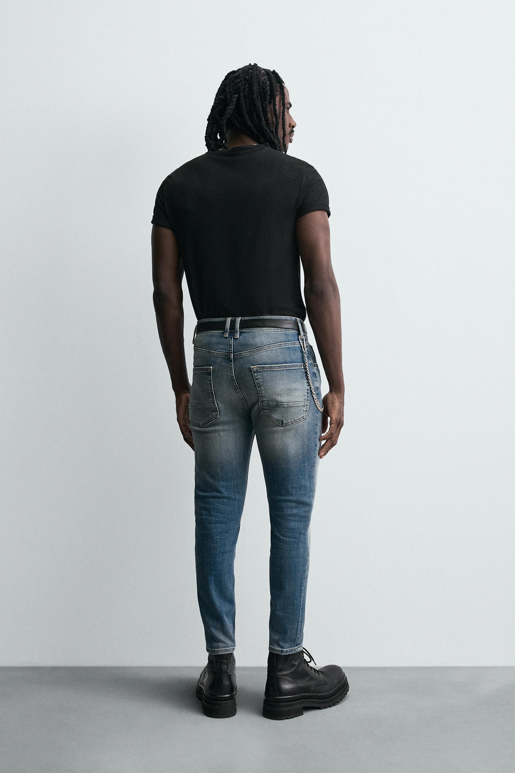 JEANS SKINNY CROPPED FIT / Azul medio - Zara фото 3