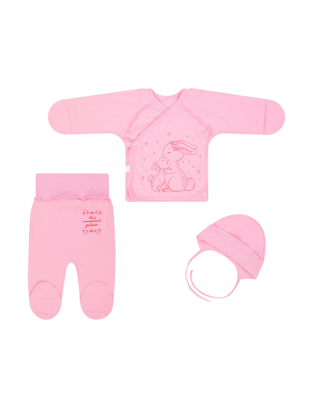 Комплект ясельный розовый зайки 729п (56, 38)