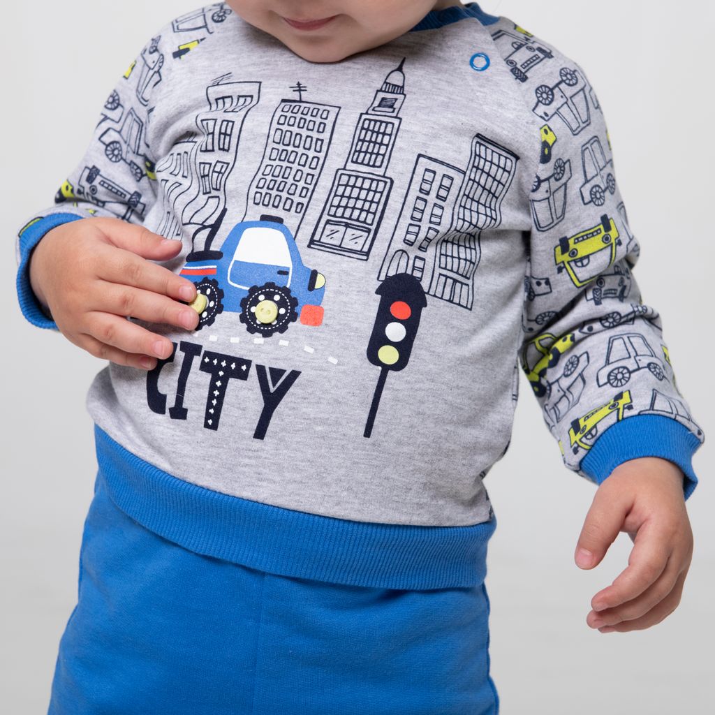 CRB wear/CSNB 90007-11 Комплект для мальчика (джемпер, брюки), светло-серый меланж/Ex.Cherubino  фото 4