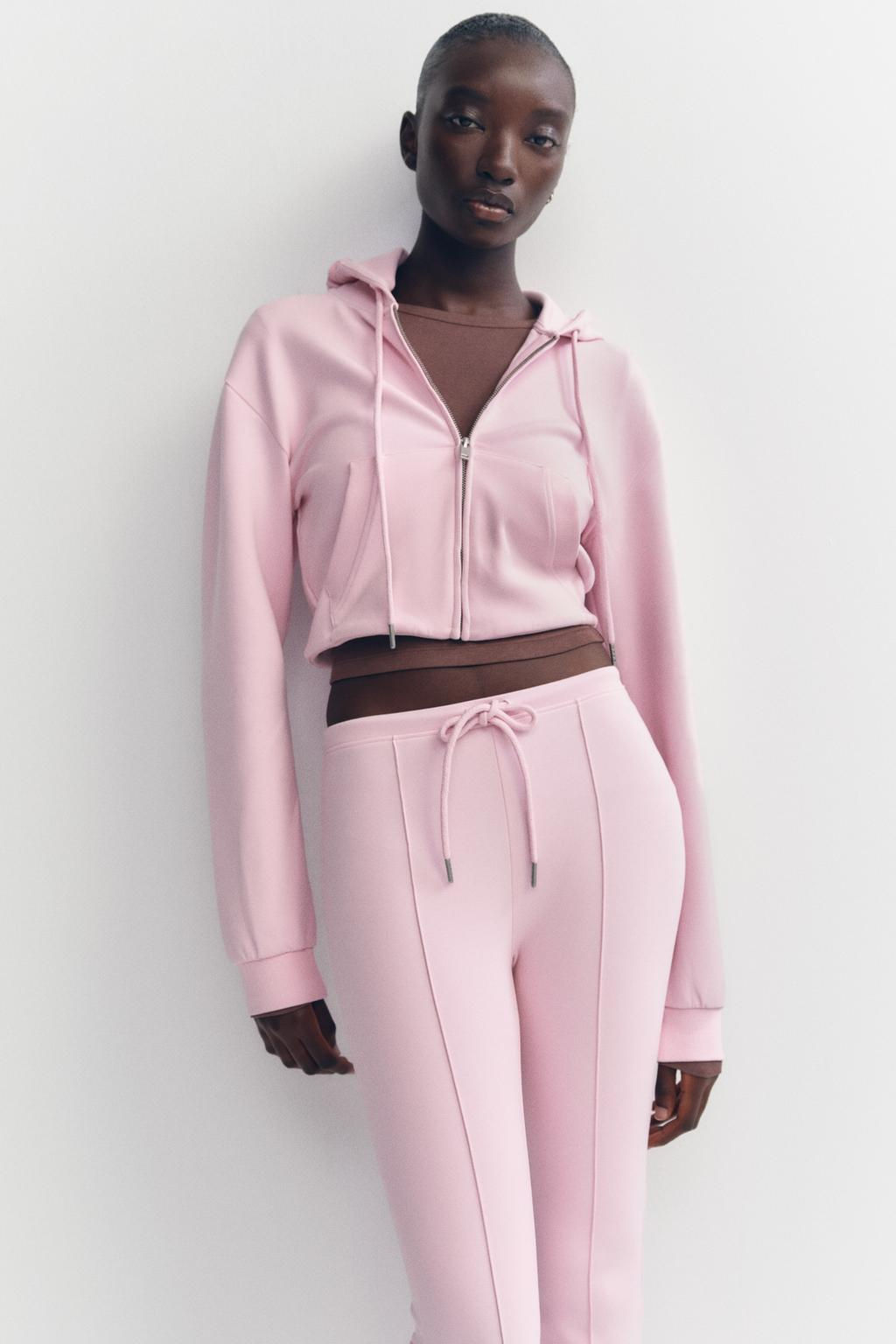 STITCHED INTERLOCK BELL BOTTOM TROUSERS - Zara фото 3