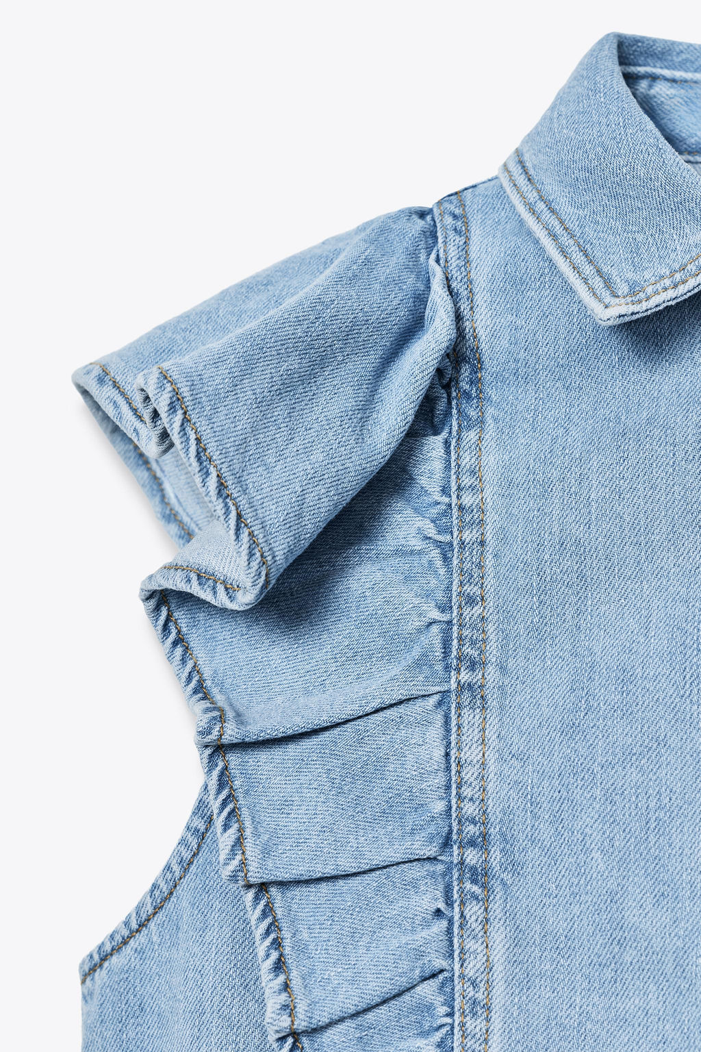 Z1975 DENIM SHIRT WITH RUFFLES - Zara фото 6