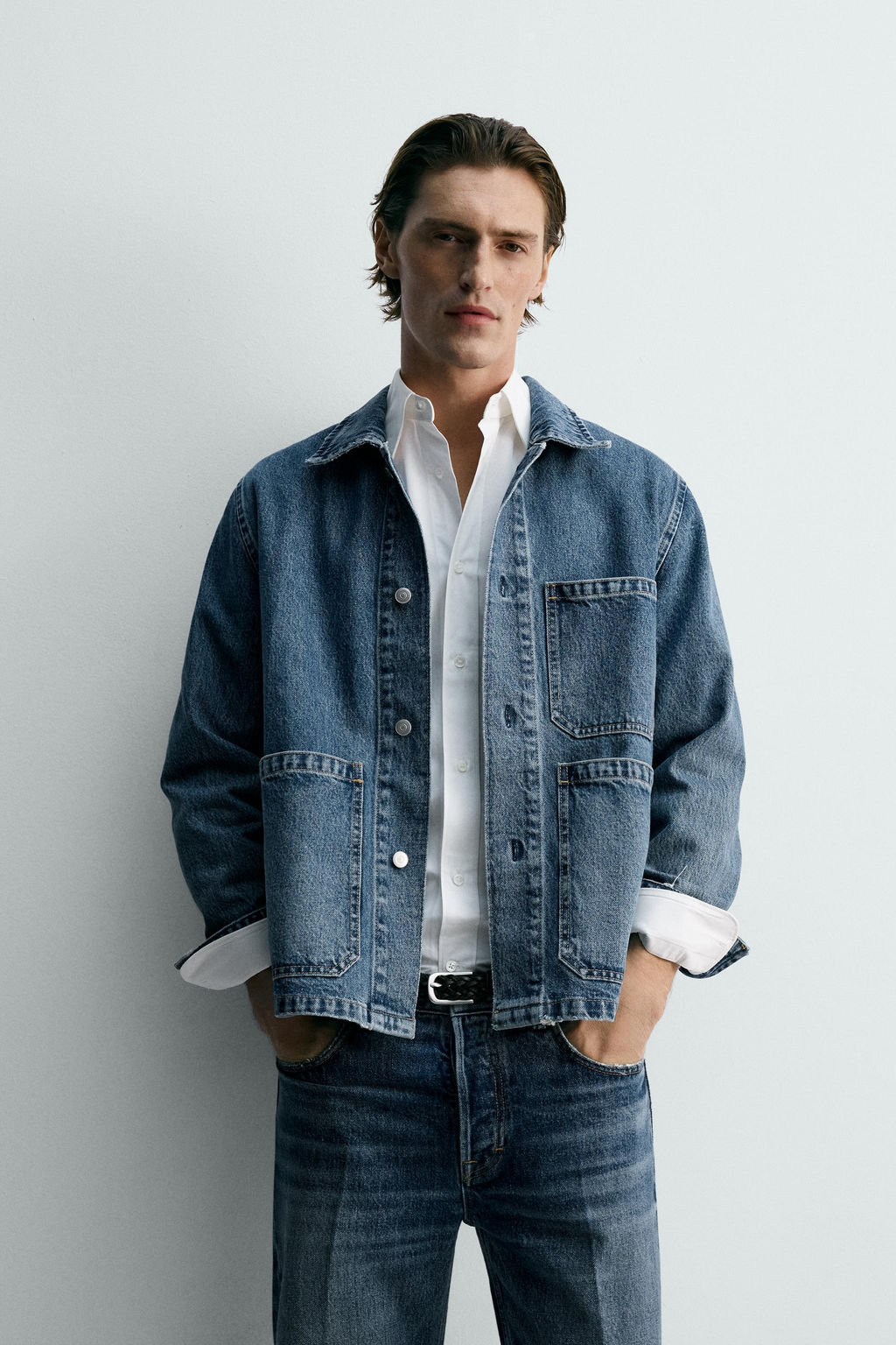 CAZADORA DENIM RELAXED FIT BOLSILLOS / Azul medio - Zara фото 2
