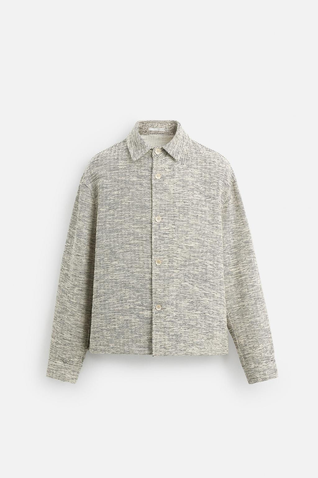 CONTRAST TEXTURED OVERSHIRT - Zara фото 8