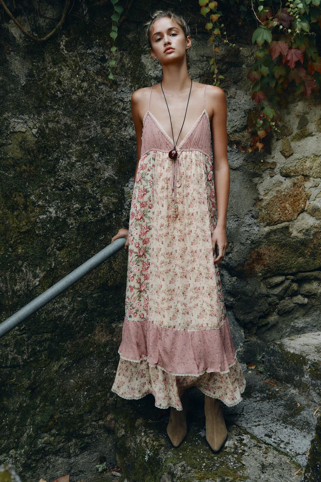 FLORAL PATCHWORK DRESS - Zara фото 2