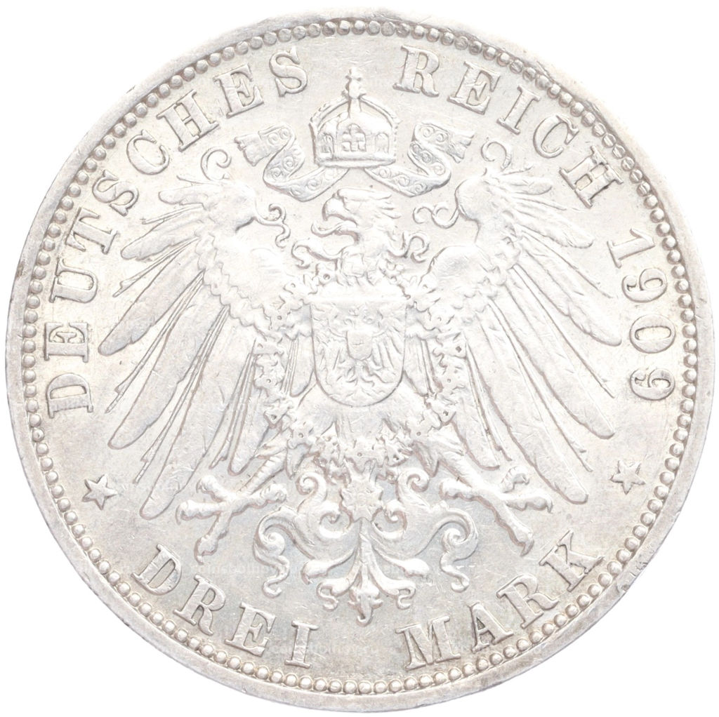 3 марки 1909 года А Германия (Пруссия)