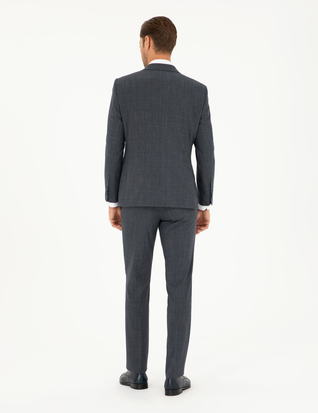 Lacivert Slim Fit Tak_m Elbise