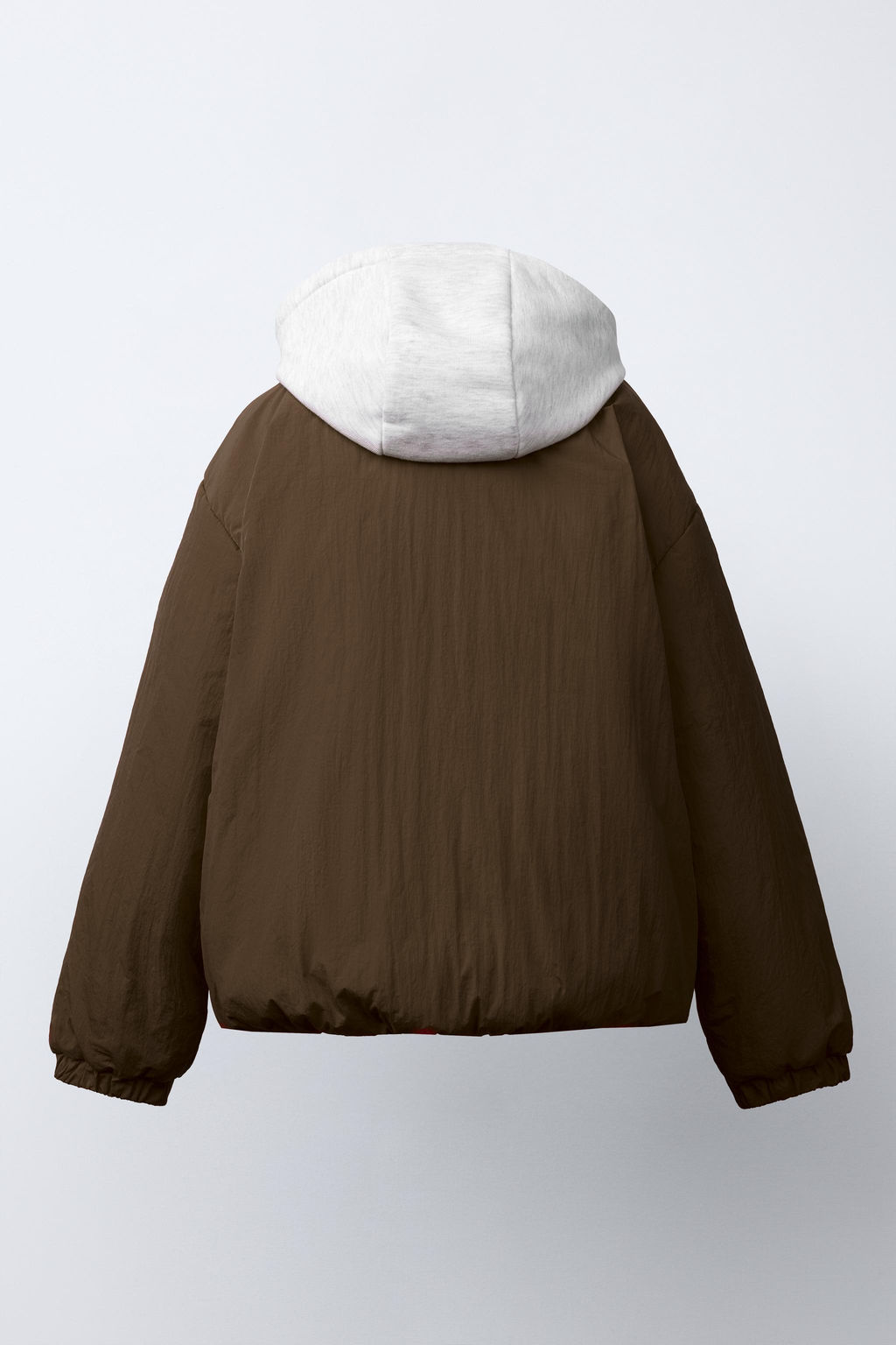 CAZADORA ACOLCHADA CAPUCHA FELPA / Marr?n