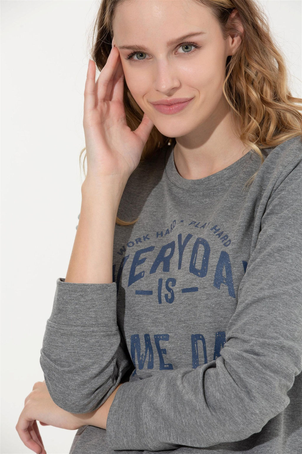 Kad_n Gri Melanj Sweatshirt - U.s. polo assn фото 2