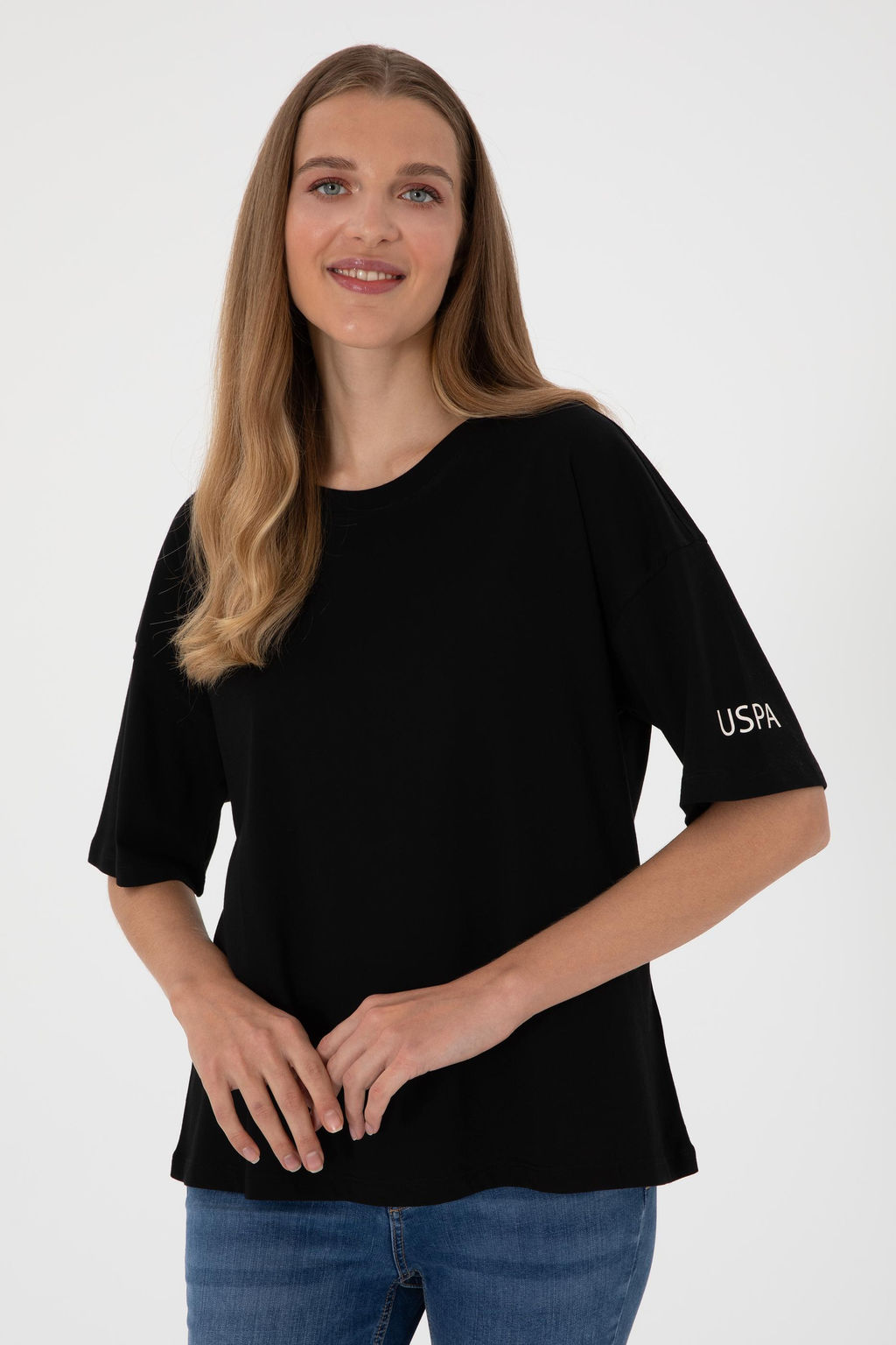 Kad_n Siyah Oversize Bisiklet Yaka Ti__rt Sepette S_rpriz _ndirim - U.s. polo assn фото 4